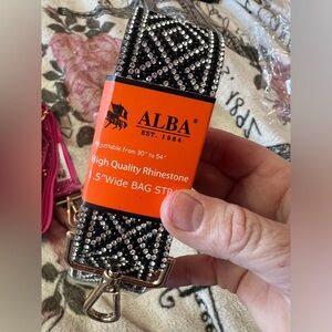 Rhinestone bag strap. Could be used for guitar or camera too